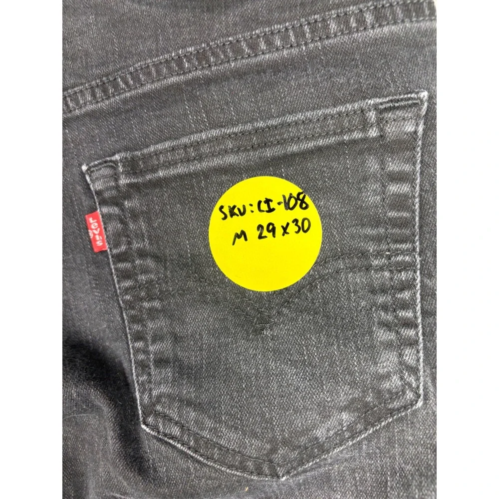 Levis 569 Mens 29x30 Jeans Fuzzy Black Faded Denim Grungy Washed Rocker Cut Pant